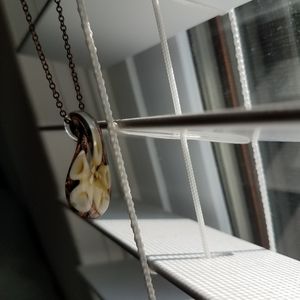 Small Handcrafted Glass Pendant with 16" Chain